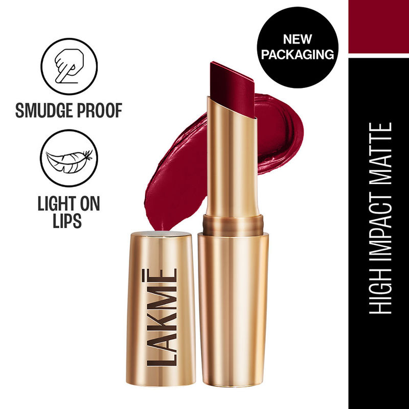 Lakme 9 To 5 Powerplay Priming Matte Lipstick For 16Hr Intense Matte , MR13 Burgundy Passion