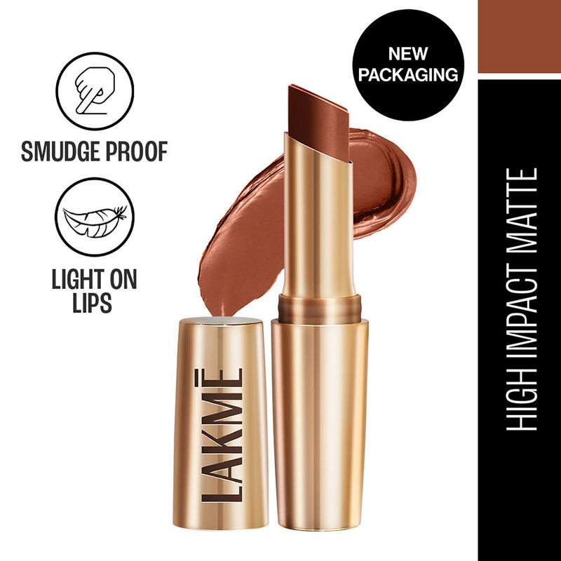Lakme 9 To 5 Powerplay Priming Matte Lipstick For 16Hr Intense Matte , Rustic Brown