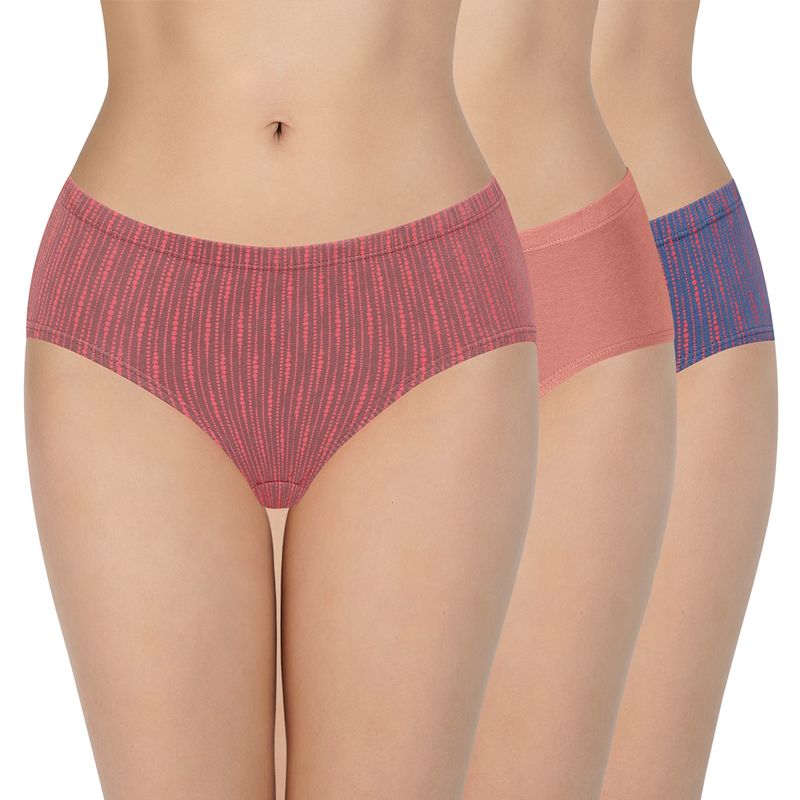 Amante Printed Mid Rise Hipster Panties (Pack of 3) (M)