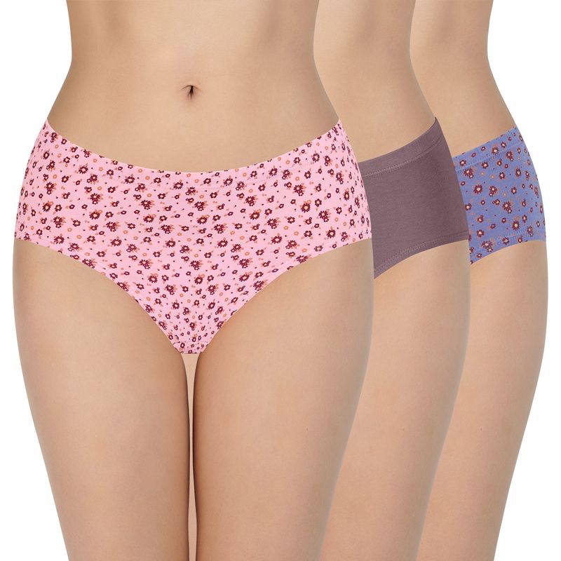 Amante Printed Mid Rise Hipster Panties (Pack of 3) (L)