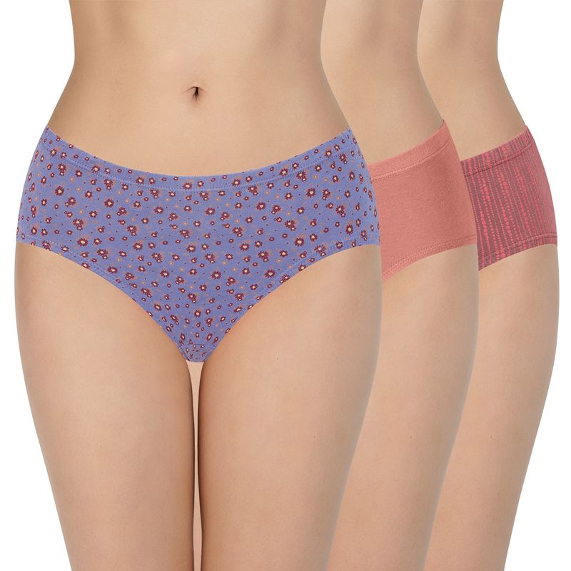 Amante Printed Mid Rise Hipster Panties (Pack of 3) (S)
