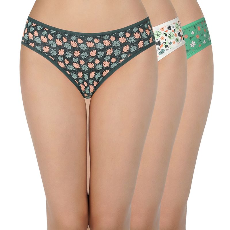 Amante Printed Low Rise Bikini Panties (Pack of 3) (XL)