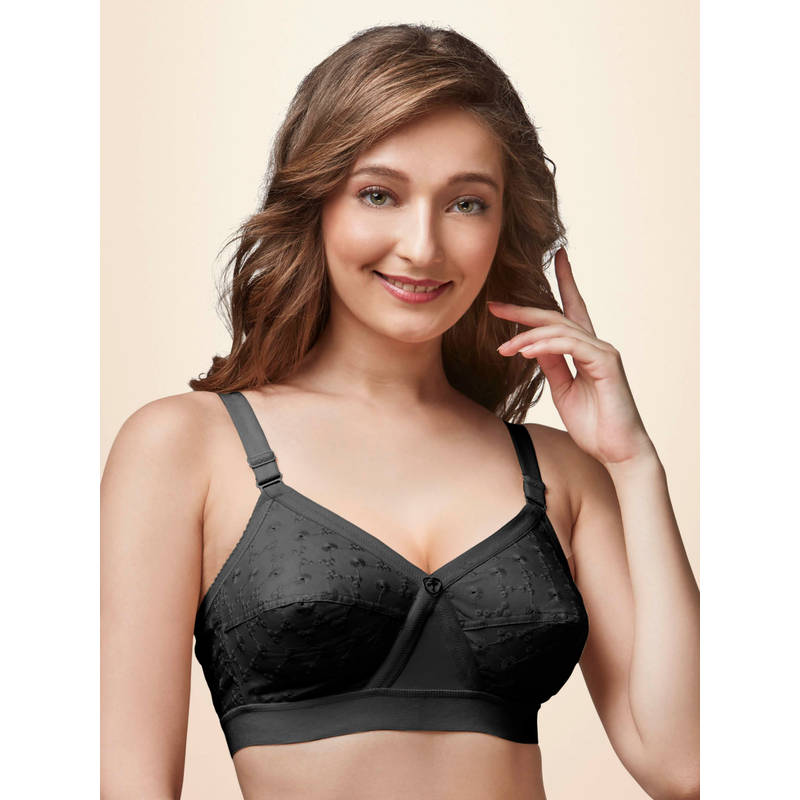Trylo Krutika Chiken Chicken Cotton Opulent Full Cup Bra - Black (38E)