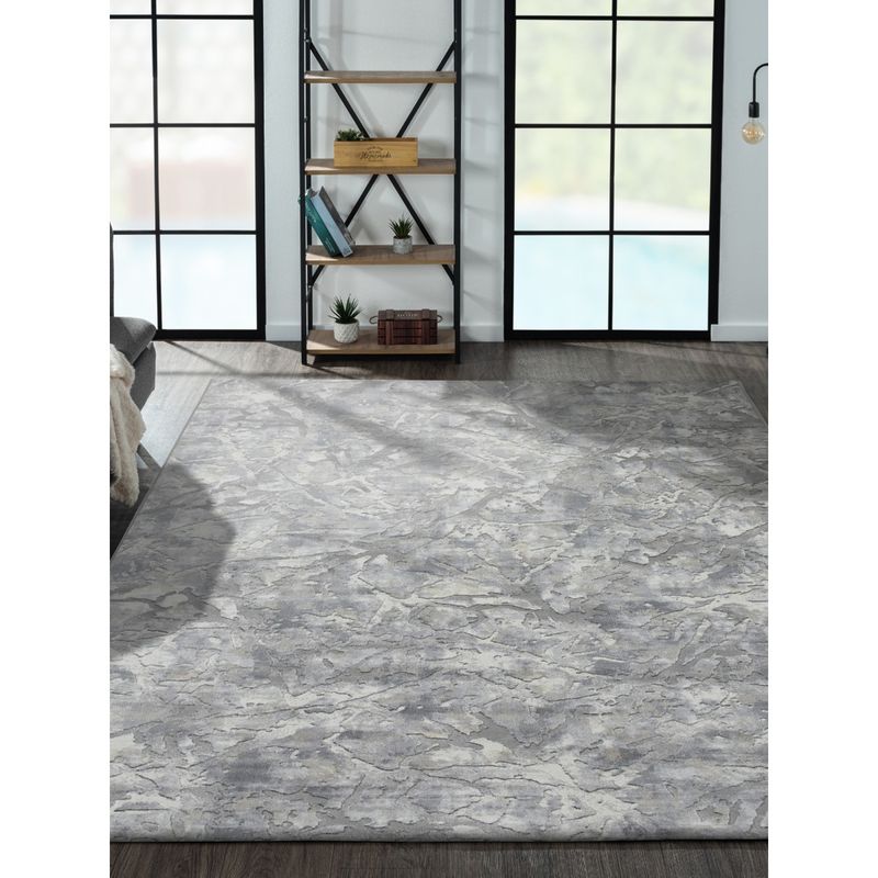 OBSESSIONS Anti-static Polypropylene Abstract Carpet, Grey (5x7 Feet)