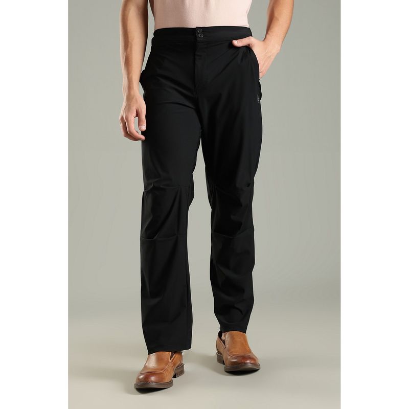 DOMIN8 Men Black Knee Pleat Track Pant (S)
