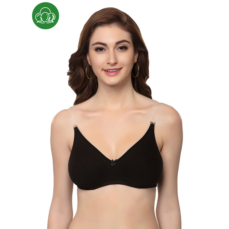Inner Sense Organic Cotton Antimicrobial Non-Padded Seamless Bra - Black (40B)