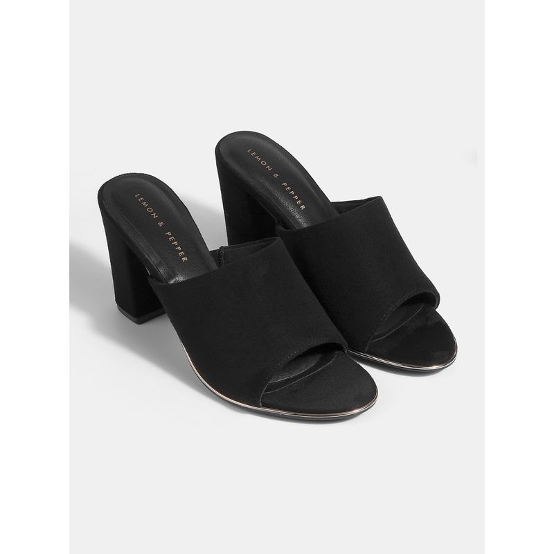 Lemon & Pepper Black Fancy Heels (EURO 37)