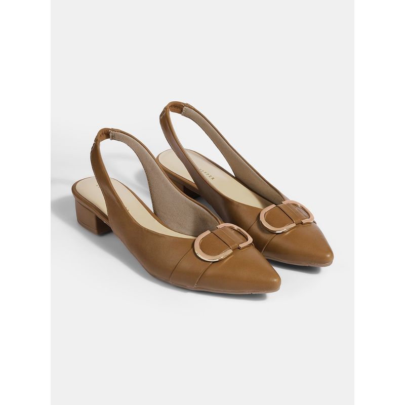 Lemon & Pepper Brown Casual Mule Heels (EURO 38)