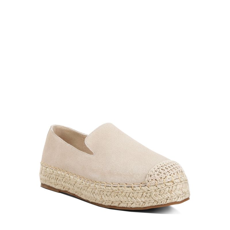 London Rag Suede Flatform Heel Beige Pumps (UK 5)