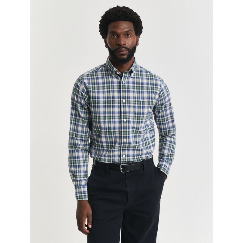 GANT Mens Blue Button Down Collar Regular Fit Archive Poplin Shirt (S)