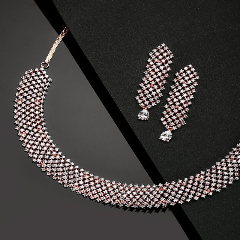 Priyaasi Rose Gold Plated Multilayer Ad 