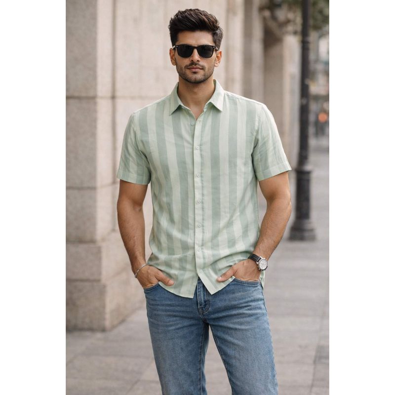 Parcel Yard Green Men's Casual Slim Fit Shirt's for Men (L)