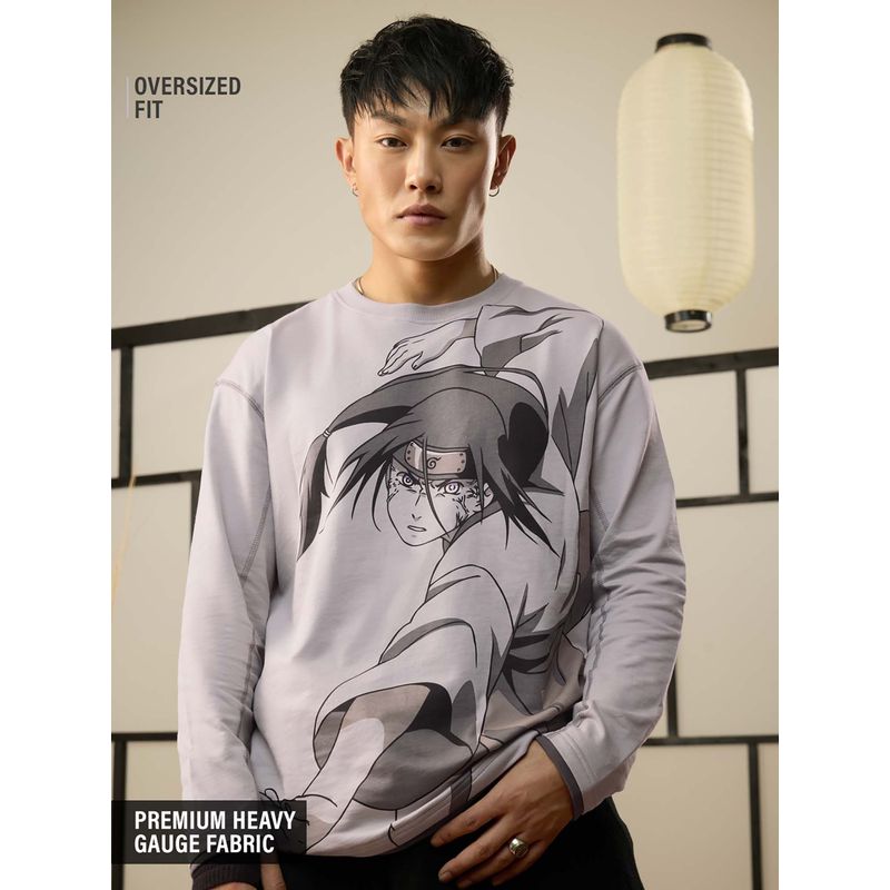 The Souled Store Official Naruto Neji Oversized Full Sleeve T-shirt (L)