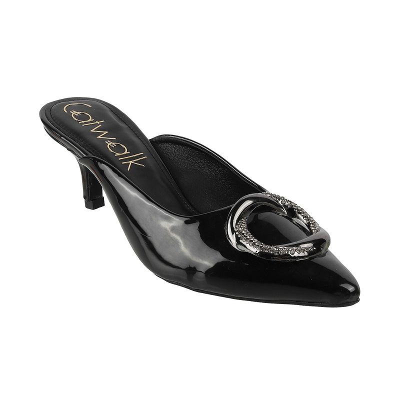 Catwalk Casual Women Black Mule Heels (UK 6)