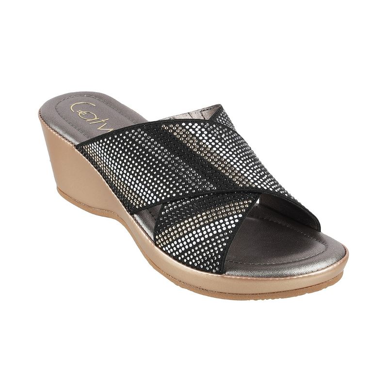 Catwalk Casual Women Black Hot Chic Sandals (UK 4)