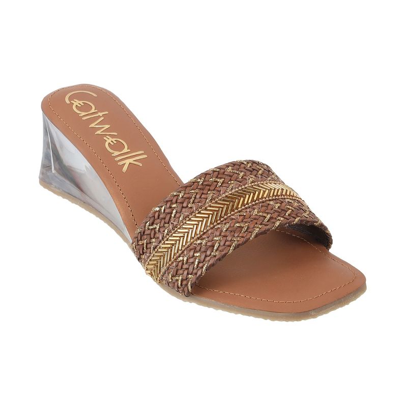 Catwalk Casual Women Brown Sandal Heels (UK 8)