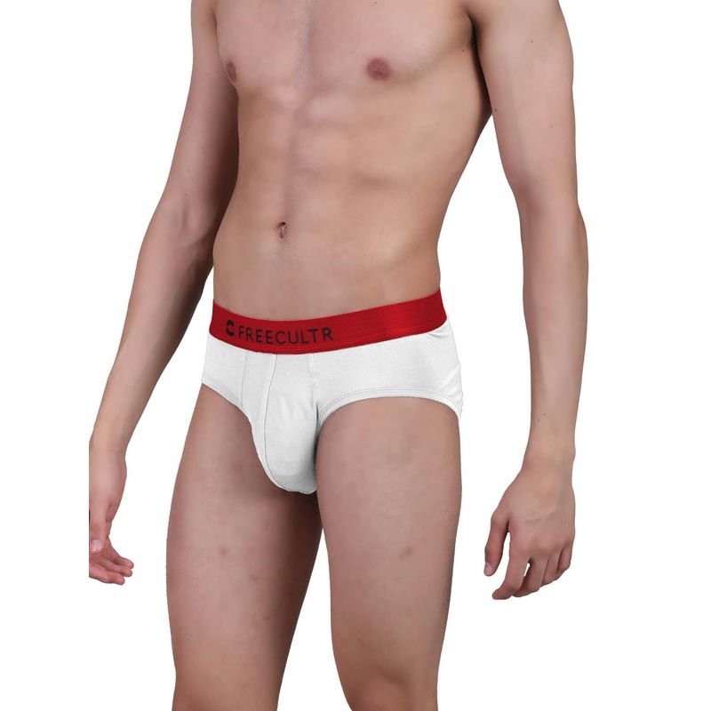 FREECULTR Men White Solid Brief (L)
