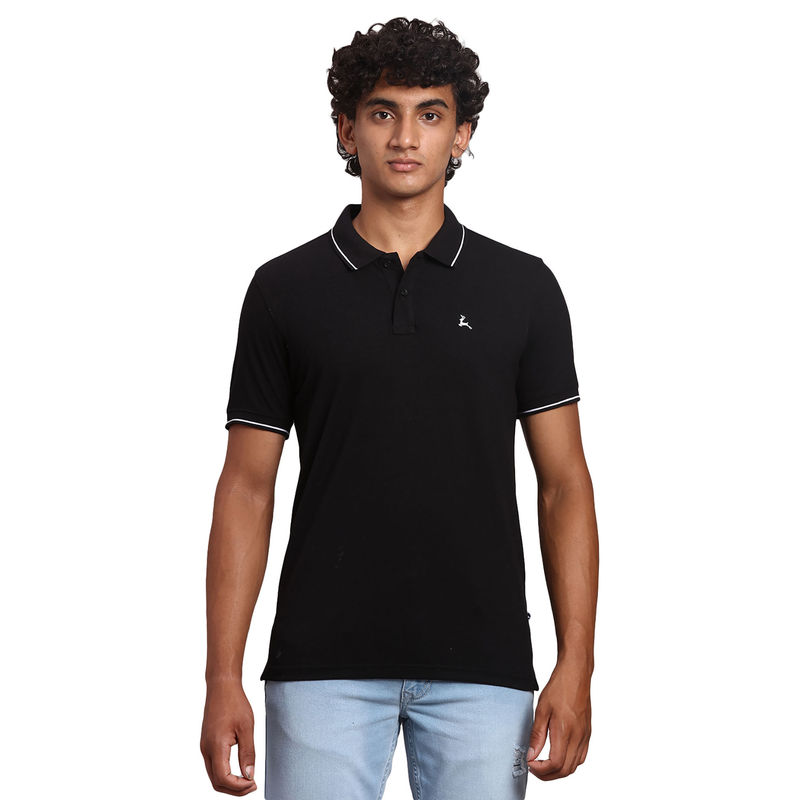 Parx Regular Fit Solid Black T-Shirt (39)