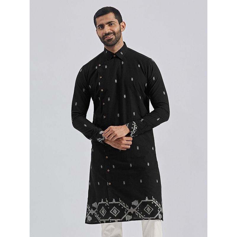 Vastramay Men Black Cotton Kurta (M)