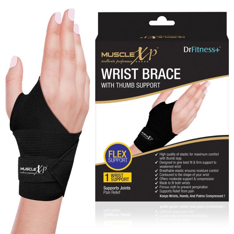 Buy MuscleXP Drfitness+ Wrist Brace With Thumb Support For Men & Women