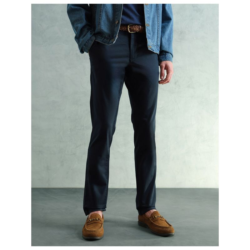 Arrow Sports Men Smart Slim Fit Solid Blue Pant (34)