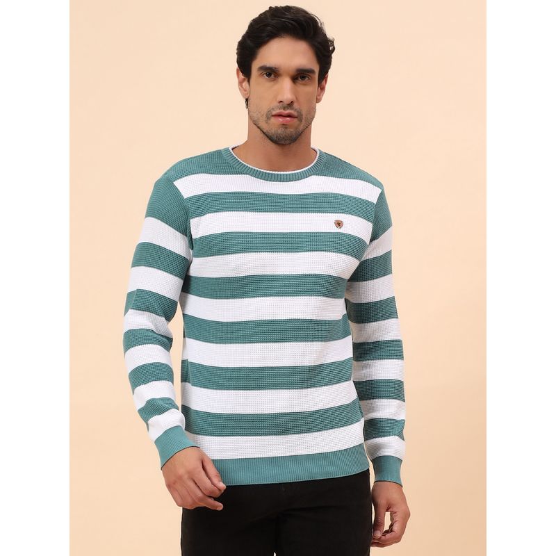 Cantabil Men Breathable & Soft with Color Turquoise Sweater (M)
