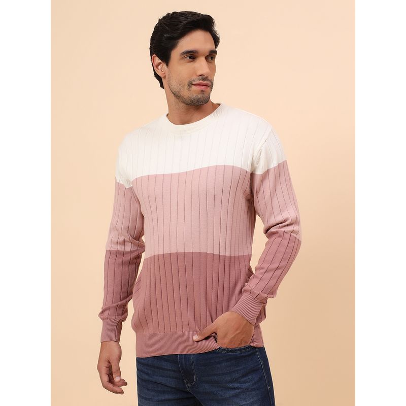 Cantabil Men Breathable & Soft with Color Pink Sweater (L)