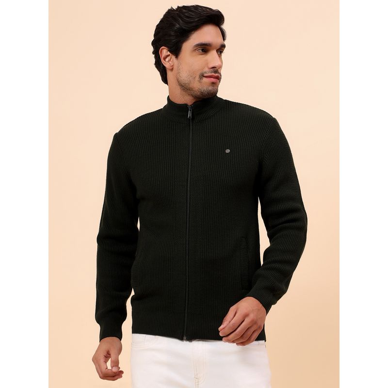 Cantabil Men Breathable & Soft with Color Olive Cardigan (L)