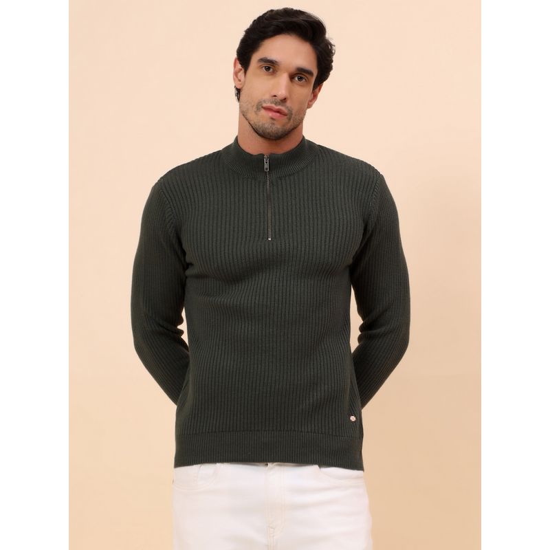 Cantabil Men Breathable & Soft with Color Olive Sweater (M)