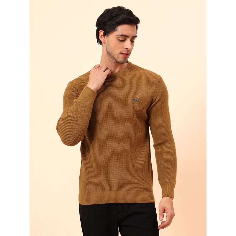 Cantabil Men Breathable & Soft with Color Brown Sweater (M)