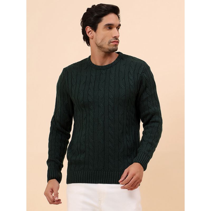 Cantabil Men Breathable & Soft with Color Green Sweater (M)