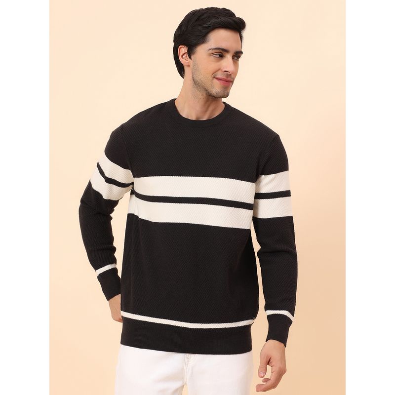 Cantabil Men Breathable & Soft with Color Black Sweater (M)