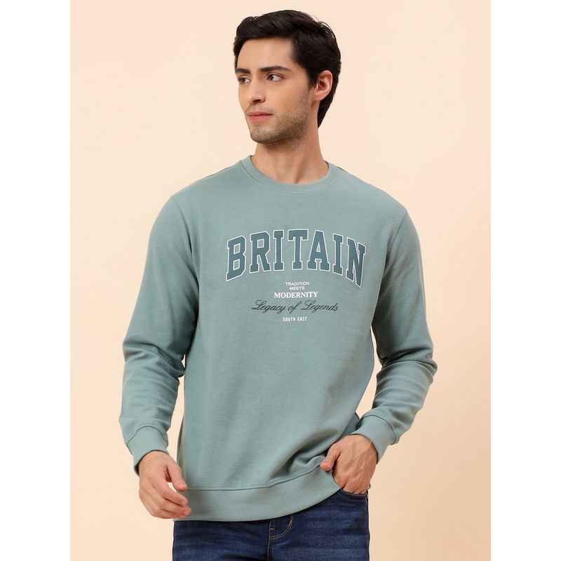 Cantabil Breathable & Soft Regular Fit Green T-Shirt (M)