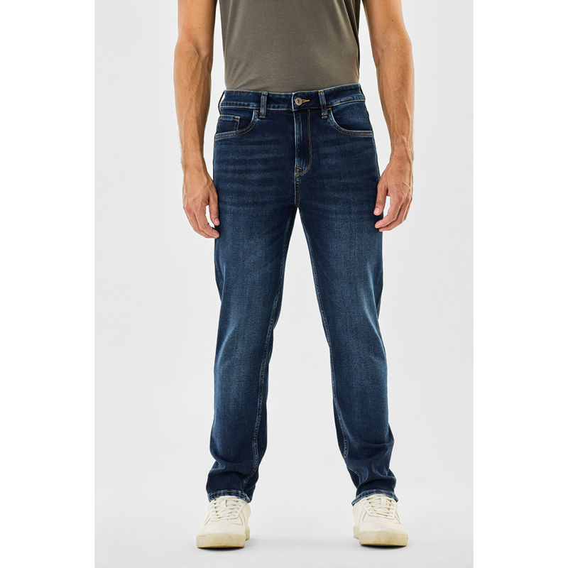 Snitch Men Navy Blue Denim Slim Fit Casual Jeans (34)