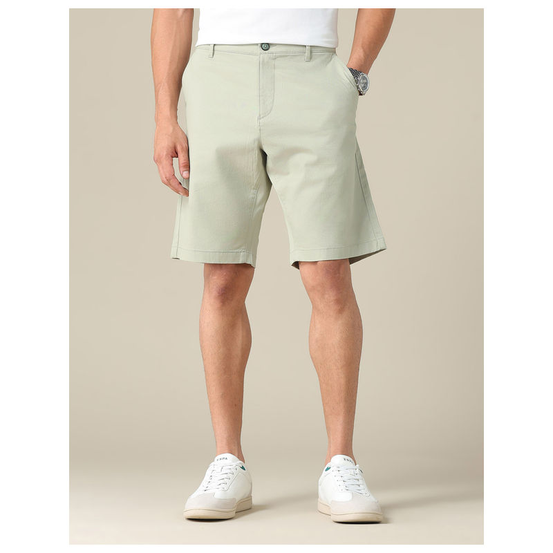 U.S. POLO ASSN. Men Green Solid Slim Fit Shorts (34)