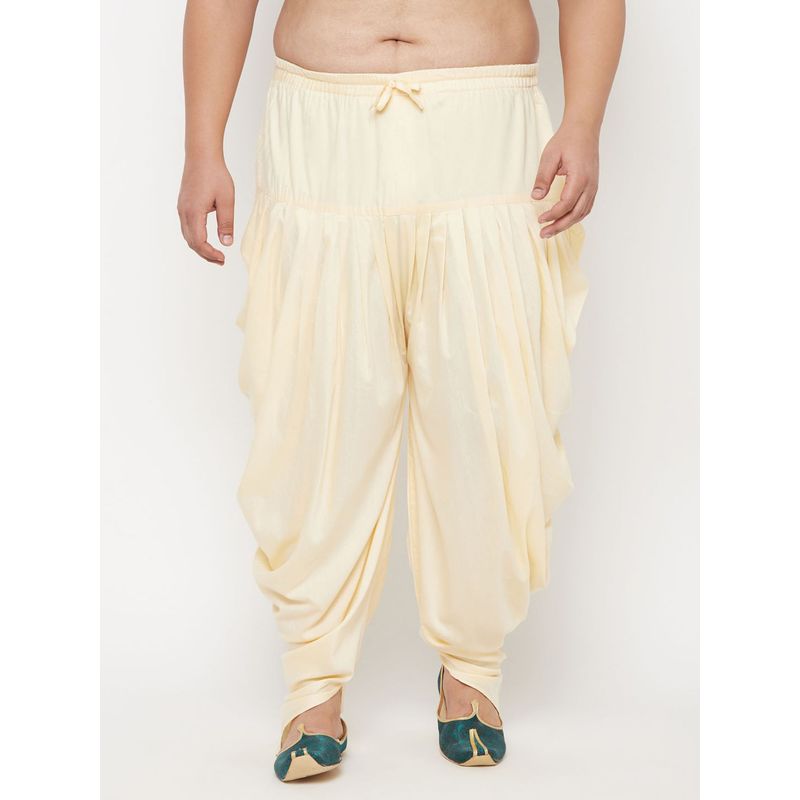 Vastramay Plus Men's Cream Cowl Dhoti (46)
