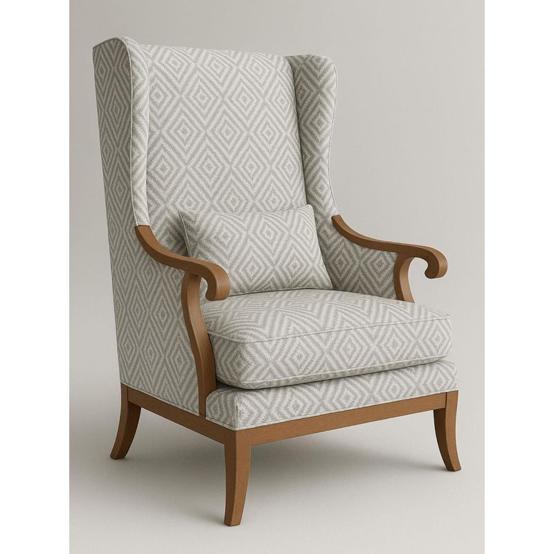 Buy JABRIX Premium Wingback Lounge Chair With Modern Geometric