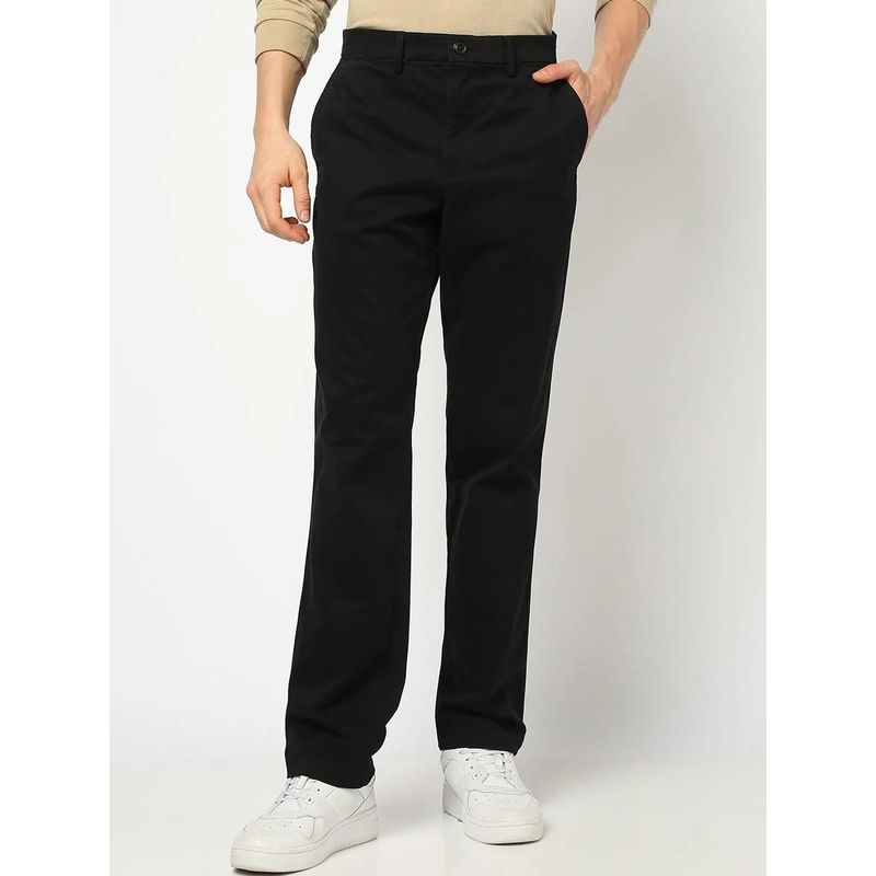 GAP Men Black Cotton Solid Regular Fit Casual Trouser (38)
