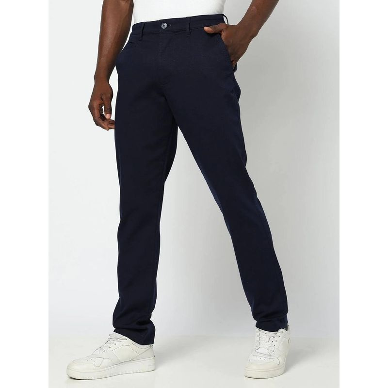 GAP Men Navy Blue Cotton Solid Slim Fit Chinos (28)