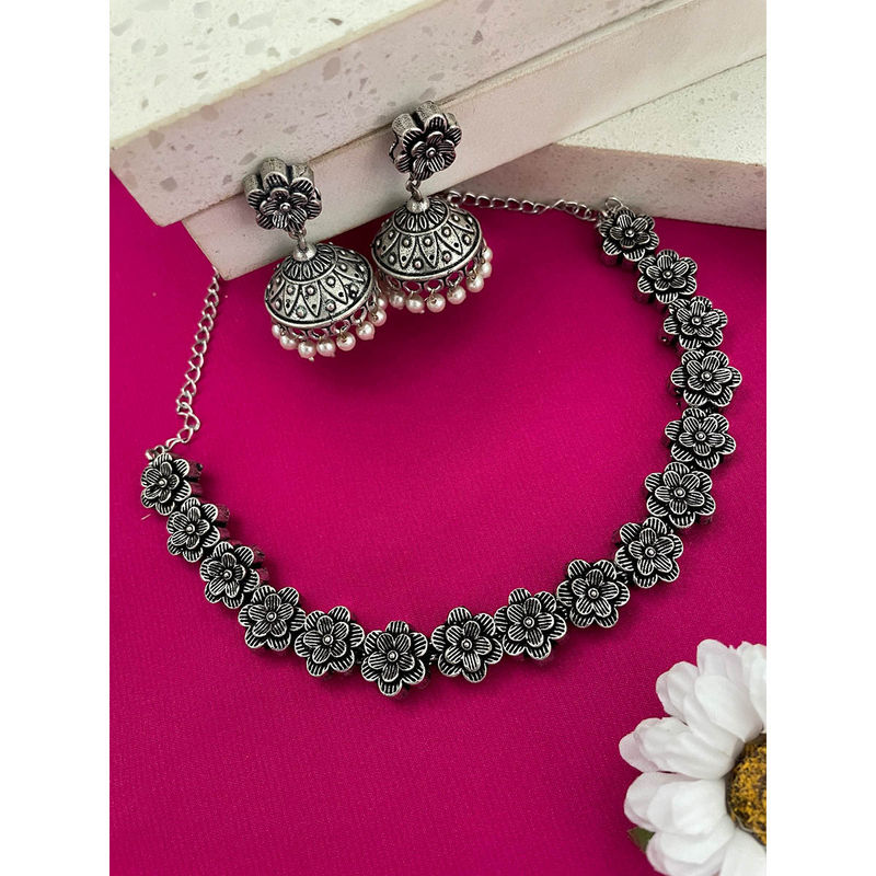 Buy Digital Dress Room Banjara Flower Design Jewellery Set Online