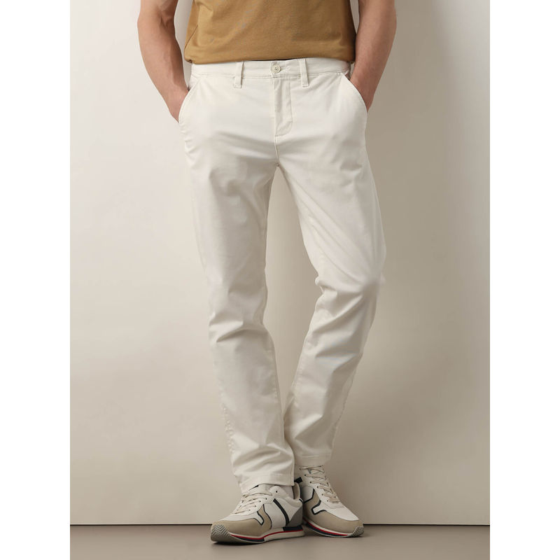 Selected White Mid Rise Slim Fit Chinos (38)