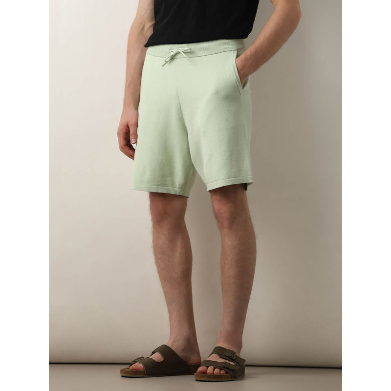 Selected Light Green Mid Rise Knitted Shorts (34)