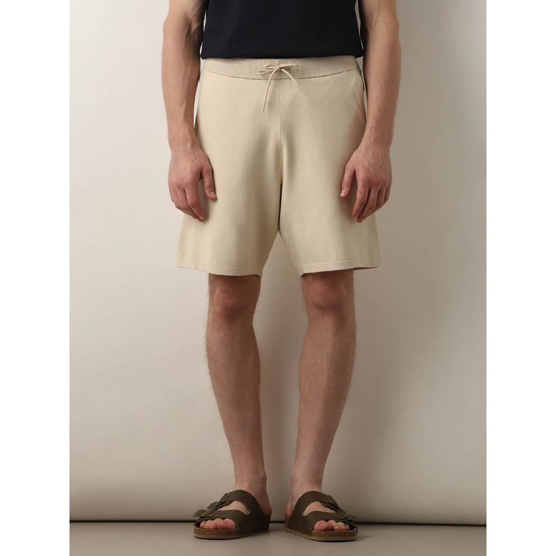 Selected Beige Mid Rise Knitted Shorts (32)