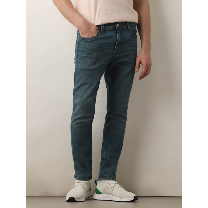 Selected Blue Mid Rise Leon Slim Fit Jeans (38)