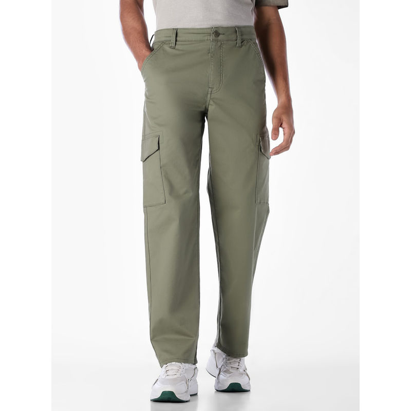 Jack & Jones Men Regular Fit Green Cargo Pants (28/30)