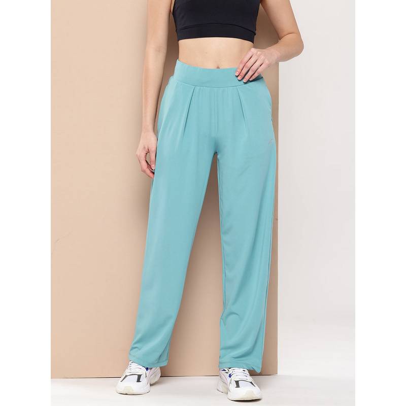 Alcis Women Blue Straight High-Rise Waist Track Pant (L)