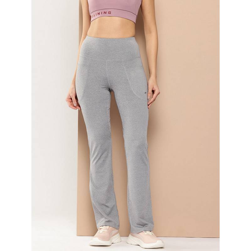 Alcis Smooth Curve Women Granite Grey Bootcut Track Pant (L)