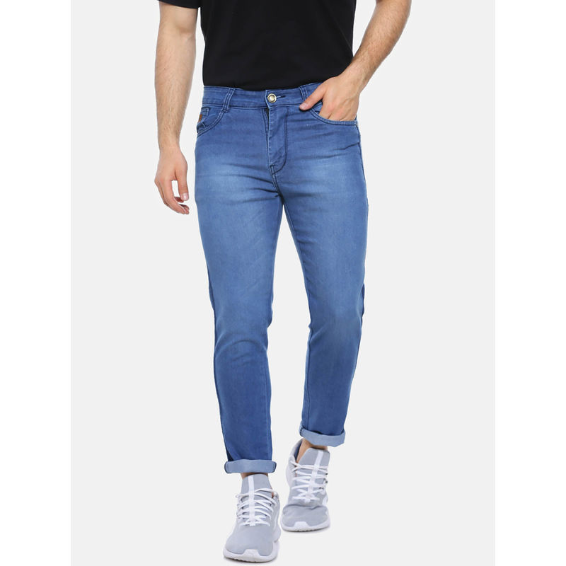 Campus Sutra Men Blue Jeans With Side Stripes(28)