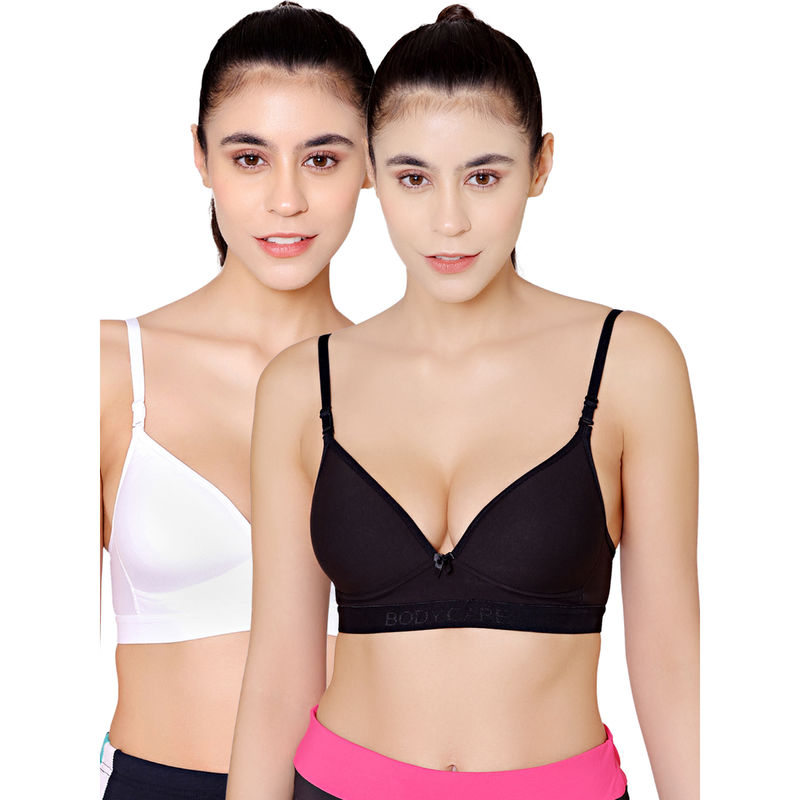 Bodycare Seamless Wire Free Padded Sports Bra-Pack Of 2 - Multi-Color (34B)