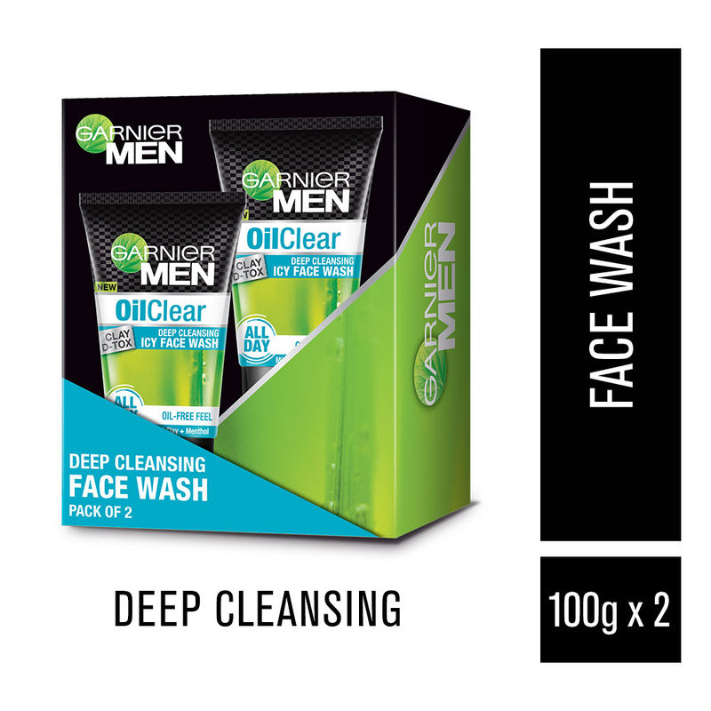 Garnier Men Oil Clear Deep Cleansing Icy Facewash Pack of 2